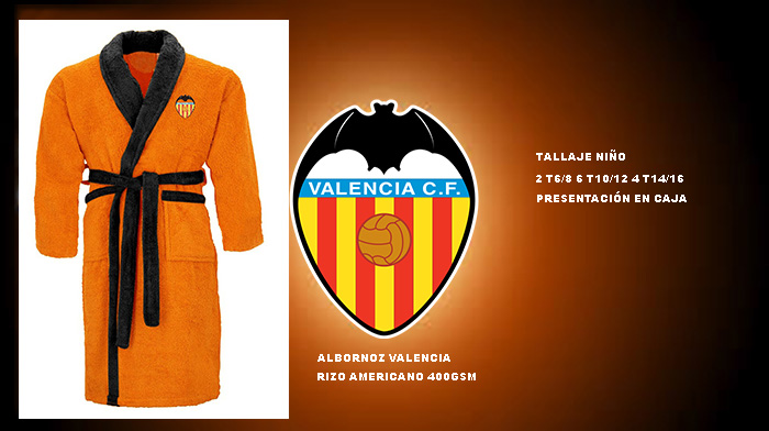 Albornoz naranja Valencia CF Bimba Pimba